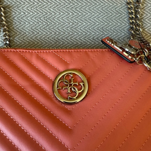 626-RITT Guess Shoulder Coral Blakely Status Luxe NWT Gold Hardware Satchel - Picture 6 of 16